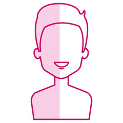 young man shirtless avatar character vector illustration design