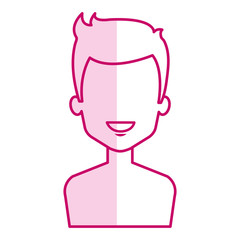 young man shirtless avatar character vector illustration design