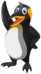 Naklejka premium Happy penguin with big smile