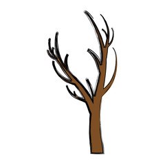 dry tree icon over white background vector illustration