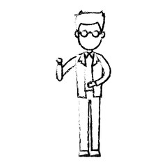 standing man business character professional vector illustration