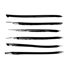 Set of black paint, ink brush strokes, lines. Dirty artistic design elements. Vector eps10.