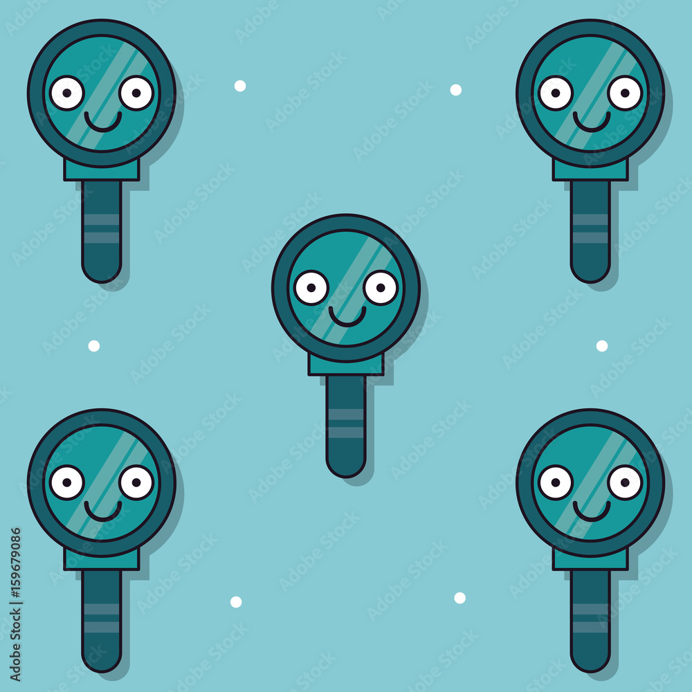 Poster colorful background with pattern of animated key vector illustration