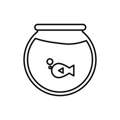 fishbowl icon over white background vector illustration