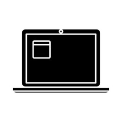 laptop computer icon over white background vector illustration