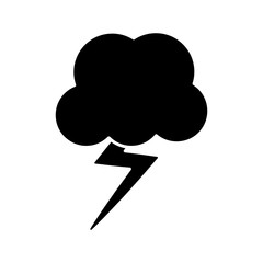 cloud and thunder icon over white background vector illustration