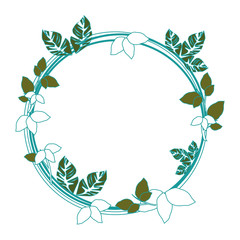 Round frame with flowers icon vector illustration graphic design