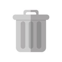 trash bucket icon over white background colorful design vector illustration