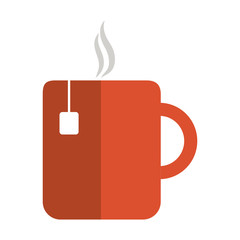hot coffee mug icon over white background colorful design vector illustration