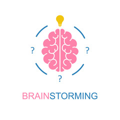 Brain, brainstorming, idea icon. Vector