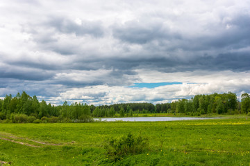 Naklejka premium A small lake on a summer day.