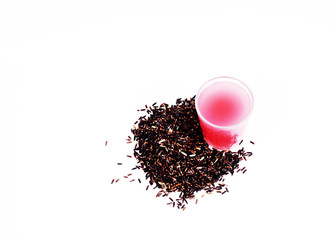 Close up for Black sticky rice wine drinks background