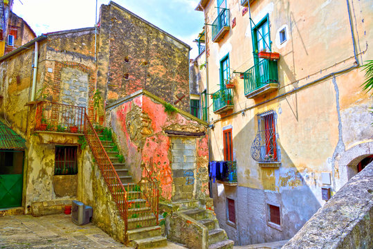 characteristic historic center in Eboli, Italy