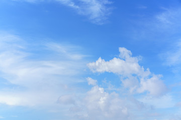Beautiful white clouds and blue sky background
