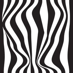 Striped seamless abstract background. black and white zebra print. illustration