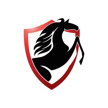 Horses with riders icons for equestrian design