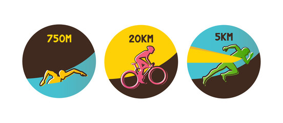 Vector illustration triathlon, flat design