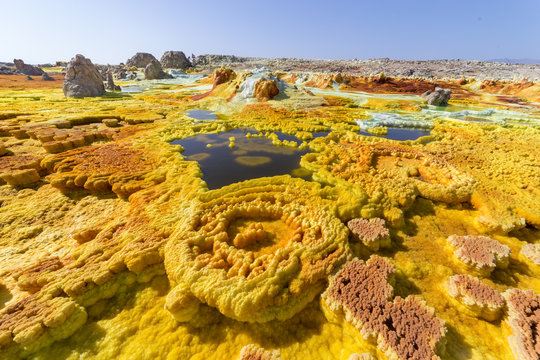 Bizarre and Colorful Salt Formations in Dalol Danakil Depression Ethiopia