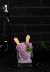 Homemade blackcurrant ice cream.