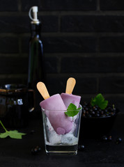 Homemade blackcurrant ice cream.