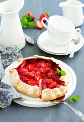 Homemade strawberry cake Galette