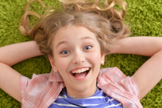 Funny smiling little girl