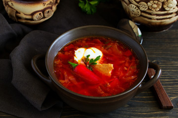 Borsch, a dish of Russian and Ukrainian cuisine.