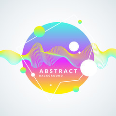 Bright abstract background with a dynamic waves, splash and around in a minimalist style. Vector illustration