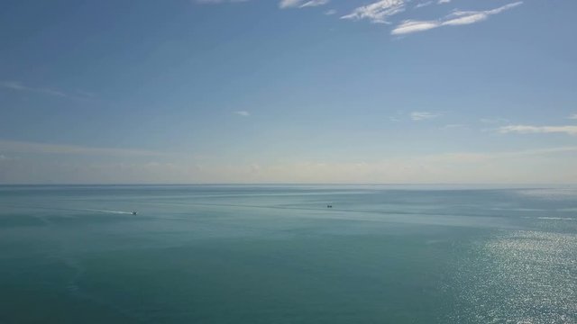 Aerial View of Speedboat Riding in Sea