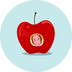 Preposition Apple Worm In