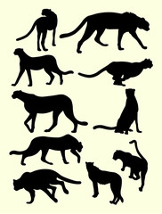 Cheetahs animals silhouette. Good use for symbol, logo, web icon, mascot, sign, or any design yo want.