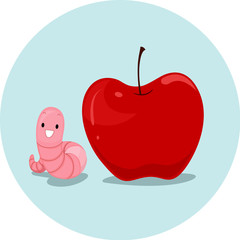 Preposition Apple Worm Next To