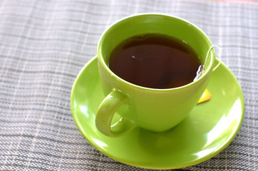 Full green tea cup photo