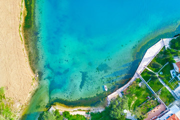 Top view of the sea shore