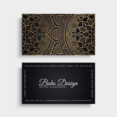 Business Card. Vintage decorative elements. Ornamental floral business cards or invitation with mandala