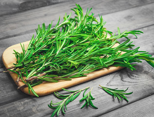 Rosemary on wooden table