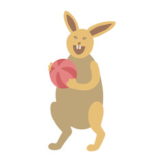 Brown bunny with beach ball