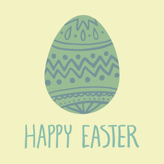 Green square Easter card