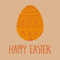 Orange square Easter card