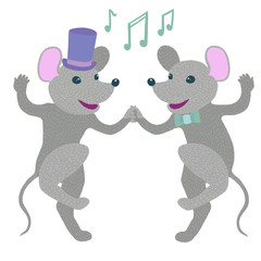 Couple of mice dancing