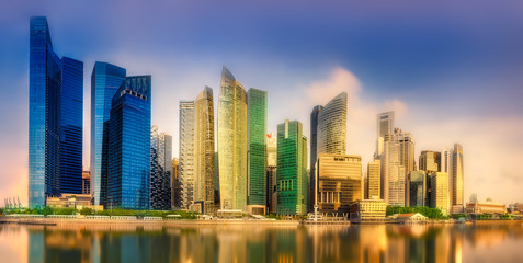 Fototapeta premium Singapore skyline background