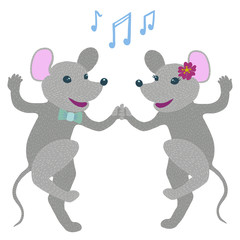 Couple of mice dancing