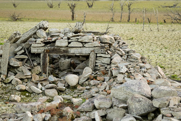 water and drought damaged building