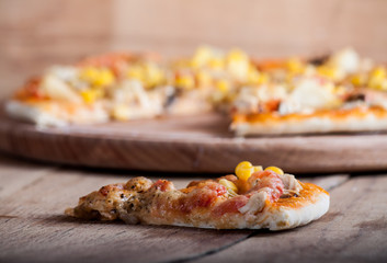 Fresh pizza with cheese