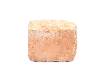 Old red brick isolated