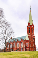 Fototapeta na wymiar Mikkeli cathedral view, Eastern Finland
