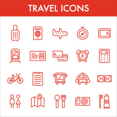 Travel Line icons vector illustration
