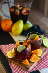 glass of ice cold Sangria