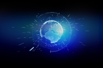 Globe interface isolated on a white background