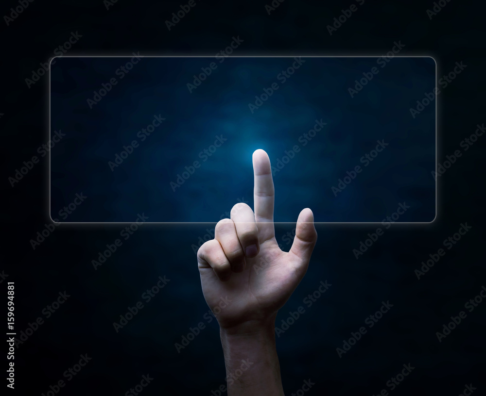 Canvas Prints hand touching display.